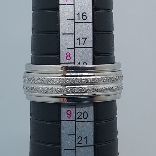 316L Stainless Steel Jewelry Bohemian Glitter Shiny Ring US Size 8.75 - Picture 3 of 3