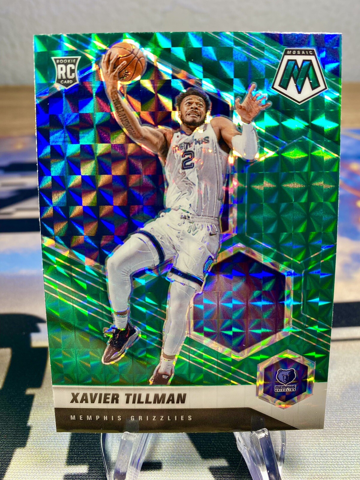 2020-21 Xavier Tillman Panini Mosaic Green Mosaic Prizm Rookie Card #213