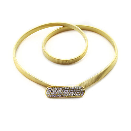 Cinturón Elástico De Metal Dorado O Plateado Para Mujeres - Imagen 16 de 27