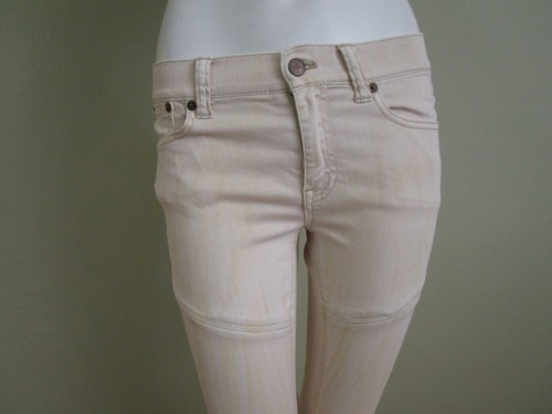 RALPH LAUREN BLUE LABEL Beige Distressed Stretch Denim Ankle Zipper Jean Size 29 - Picture 2 of 8