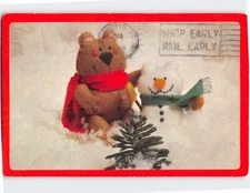 Postcard Have yourself a merry little Christmas! with Bear Snow Bear Picture