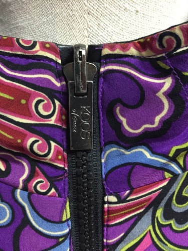 Koos of Course Sweater Coat Women's 2 Purple Silk Black Floral Zip Long Sleeves - Picture 7 of 11