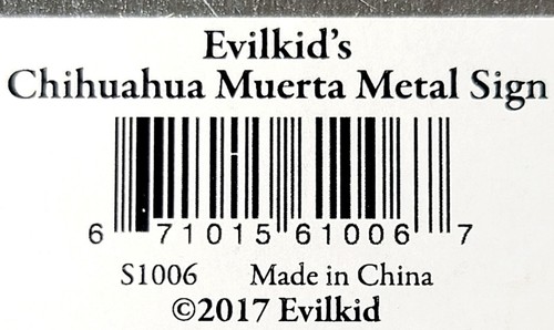 "EvilKid Día de los Muertos Calavera de Azúcar Chihuahua Muerto Metal 11"" x 15"" Letrero ¡Nuevo! - Imagen 4 de 4