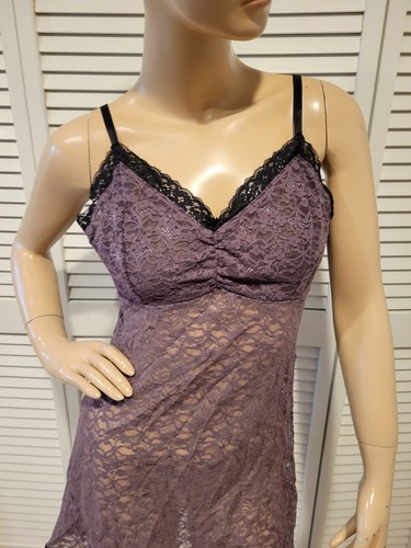 Sexy Modcloth Bea & Dot Púrpura Negro Encaje Camisa Vestido de Noche Lencería Lo último 1X - Imagen 3 de 5
