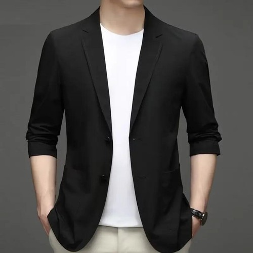 Men's Casual Blazer Lightweight Regular Fit Sport Coat Single Button Suit Jacket - Picture 2 of 16