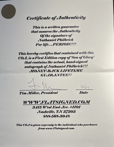 Sea of Glory by Nathaniel Philbrick - **SIGNED** 1st/1st - Picture 4 of 7
