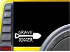 Grave Digger K938 8 inch Sticker Mortician decal