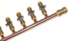 Push Fit PEX Manifold 3/4 Male 1/2 Ball Valve with PUSH FIT end with closed e...