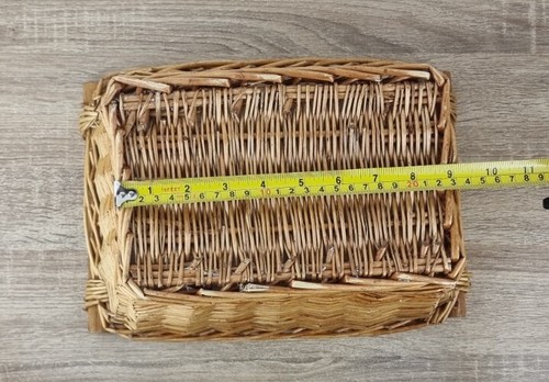 Wicker Rattan Storage Basket H15 x W23 x L31cm Vintage.. - Picture 24 of 24