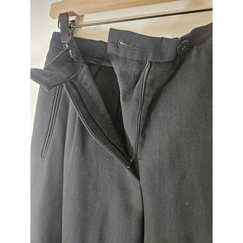 Contraire Louis Feraud Wool Blend Black Dress Pant tapered Ankle high waist 12 - Picture 5 of 11