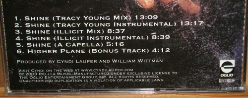 CYNDI LAUPER SHINE REMIXES 6 TRACK MAXI-CD SINGLE TRACY YOUNG HIGHER PLANE - Picture 7 of 7