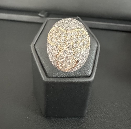 Natural 18K White & Yellow Gold 2.00CT G-H Diamond Cluster Ring Sz.7 9.5GR. - Picture 5 of 24