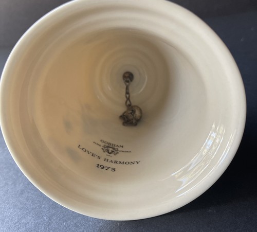 Vtg 1975 Norman Rockwell Love's Harmony Gorham Fine China Bell w/ Original Box - Picture 5 of 11