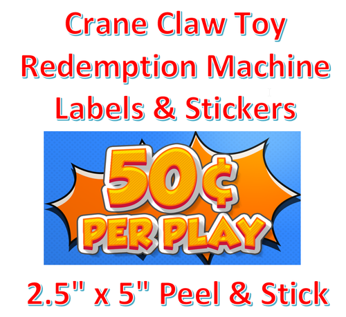 Crane Claw candy vending machine Labels Sticker Decal Price CARTOON - Picture 2 of 4