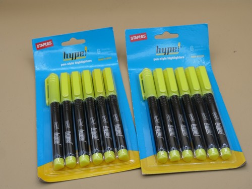 2 Heftklammern Hype! Textmarker Keilspitze 6/Pack 412775 Pen Style
