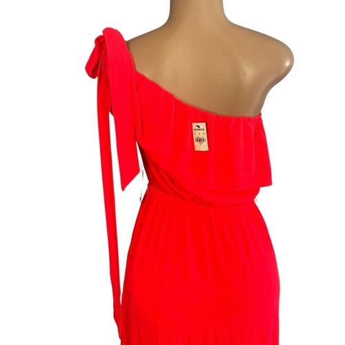 Nuevo con etiquetas Maxi Vestido Express Para Mujer Un Hombro Rosa Brillante Talla Pequeña - Imagen 6 de 8