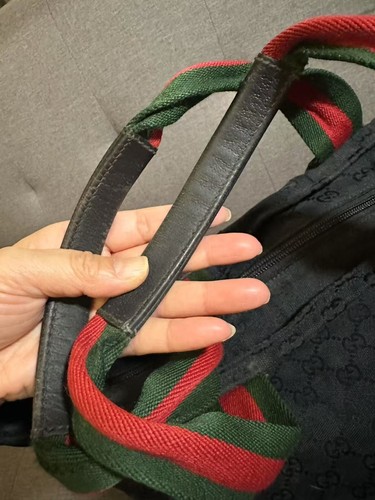 Gucci Sherry line black canvas tote bag - Picture 7 of 15