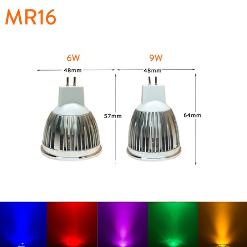 Dimmable 6W 9W LED COB Spotlight Bulb GU10 MR16 E27 E14 E12 GU5.3 Silver Lamp RK - Picture 11 of 17