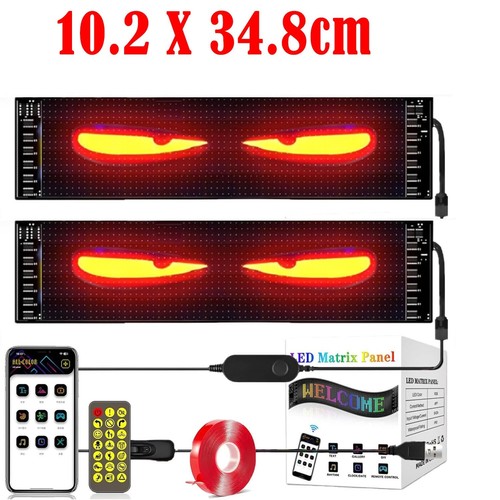 2 X USB Dynamic Colorful Eye Lamp Soft Screen Led Eye Truck Window DIY Display
