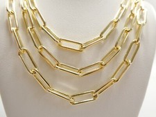 5MM 18K GOLD FILLED PAPER CLIP CHAIN LADIES NECKLACE