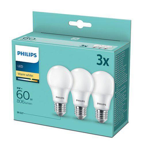 2packs of Philips LED Bulbs Set 3x E27 8W = 60W warm white - Picture 1 of 1