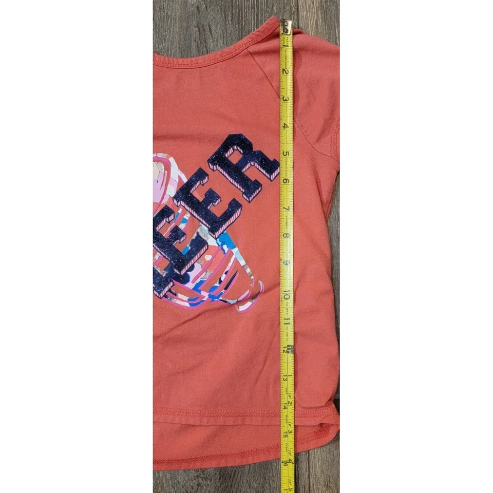 Gymboree Girls Size Small Coral Activewear Cheer Short Sleeve T-Shirt - Image 3 of 4