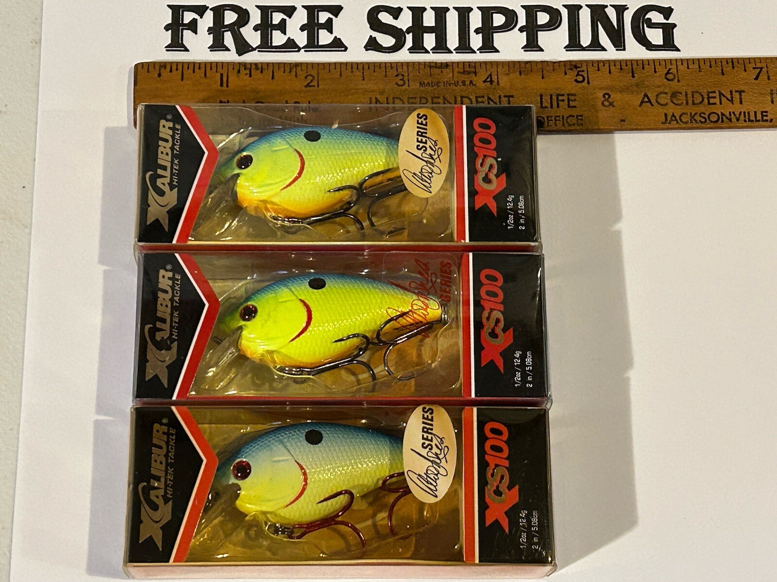 LOT OF 3 Xcalibur XCS100 Square Bill Crankbait Bass FISHING Lure Oxbow