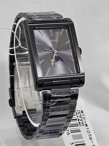 ✅ "Casio Black Moon Phase Watch – MTP-M105B-1AVDF, Elegant Analog Men's Watch" - Picture 8 of 8