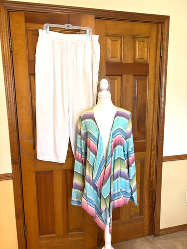 Cárdigan TASHA POLIZZI NUEVO CON ETIQUETAS Serape Waterfall. Talla XL. Reg. $100. Hermoso! - Imagen 4 de 8