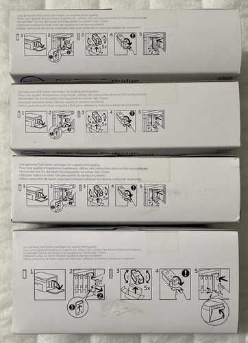 Dell E525 Series Toner Cartridge Set of 4 CMYK H5WFX, G20VW, 3581G, DPV4T Sealed - Picture 2 of 14