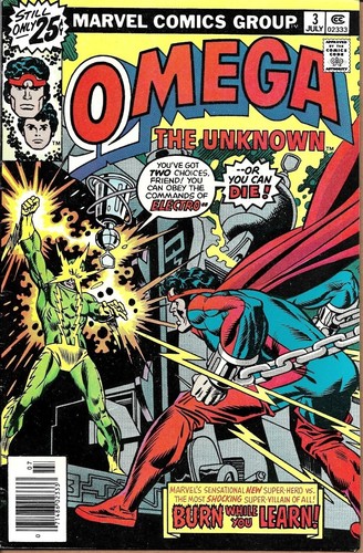 Omega the Unknown Vol. 1 #3 Marvel Comic Bronzezeit (1976) Electro - Bild 1 von 3