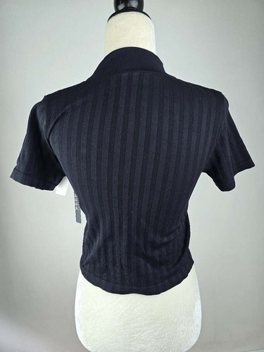 Neu mit Etikett! POOF NEW YORK Gr. Medium M/L Damen schwarz Crop Top Shirt - Bild 2 von 3