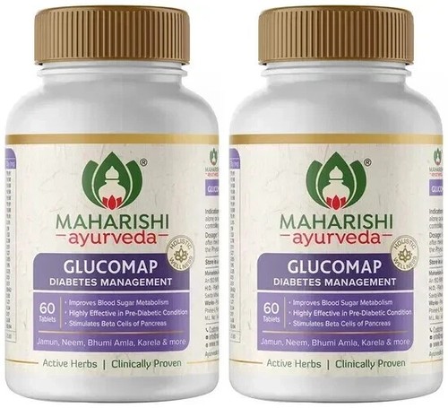 2 x Maharishi GLUCOMAP Tablets (60tab) Herbal Ayurvedic Free Shipping - Picture 3 of 6