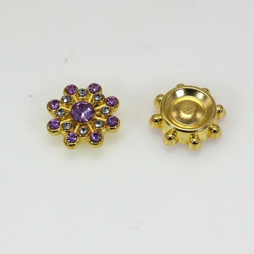 50 Gold Flatback Flower Crystal Rhinestone Rivets Studs 14mm for DIY Bags Shoes - Picture 6 of 7