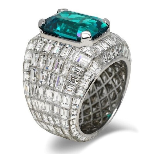 Syn Zambian Emerald Statement Ring 925 Sterling Silver Handmade Luxury Jewelry