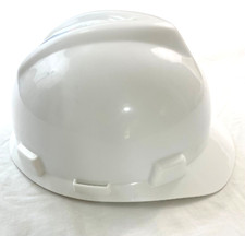 V-Gard safety helmet with ratchet suspension self adjusting white impact pretee