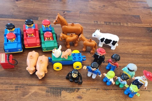 Lego Duplo Mixed Lot Piece Figures People Animals Disney Kids cars vintage lot - Picture 1 of 14