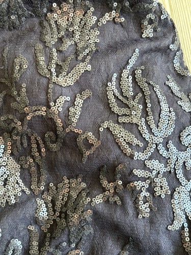 Adrianna Papell Blue Lace Sequin 3/4 Sleeve Shift Dress Lined Back Zip Sz 16 - Picture 17 of 21