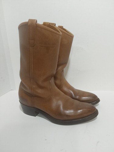 STIVALI DA COWBOY MASON WESTERN IN PELLE MARRONE DA UOMO 8,5/9 - Foto 2 di 5