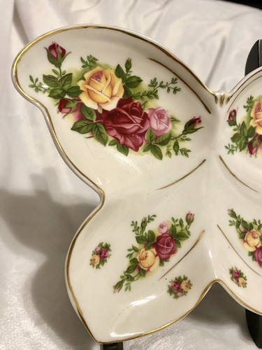 Plato de baratija de porcelana mariposa Royal Albert "Old Country Roses" - Imagen 2 de 8
