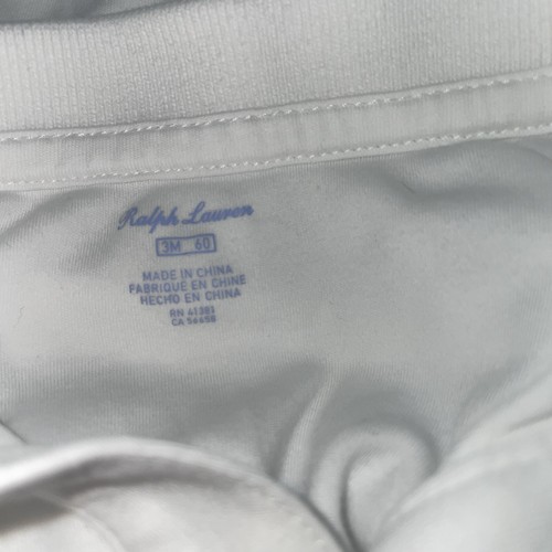 Ralph Lauren Collared Snap One Piece Baby White Size 3 Months Long Sleeve - Picture 5 of 6