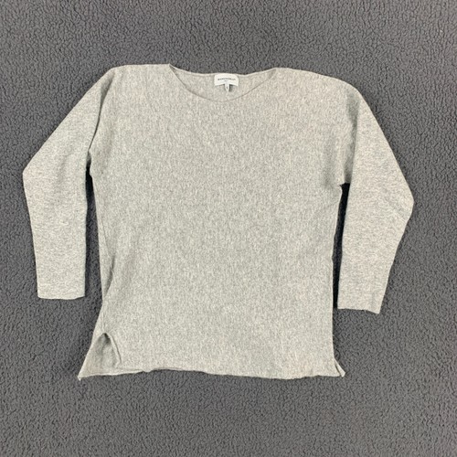 Jersey BIANCO & BLU para mujer S gris cachemir lana seda manga 3/4 cuello barco - Imagen 1 de 8