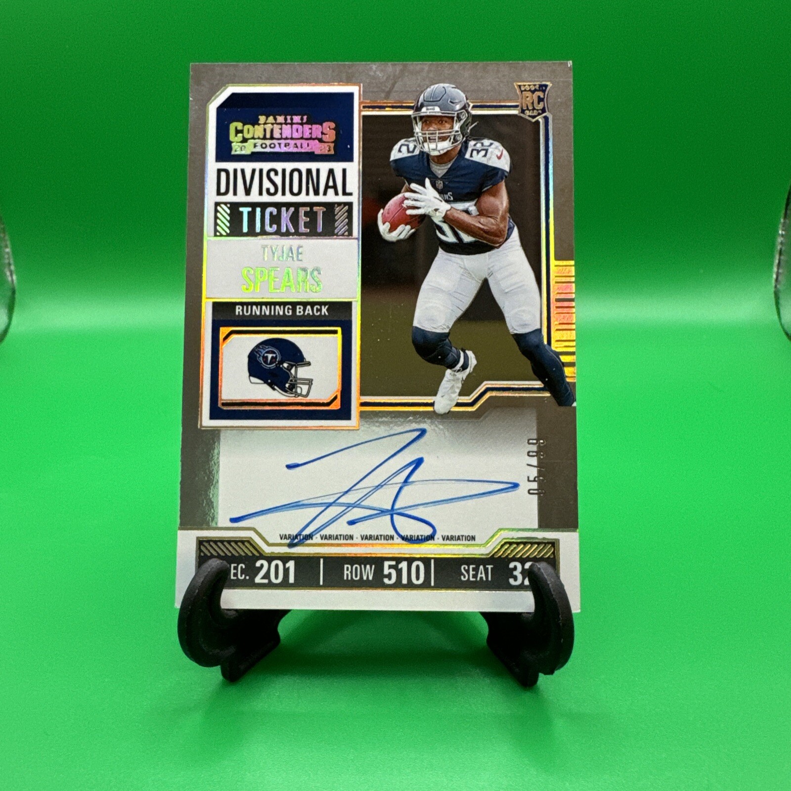 2023 Contenders Tyjae Spears Variation Divisional Rookie Ticket Auto 5/99