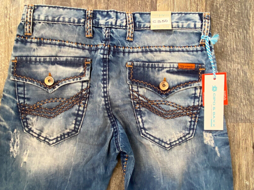 NWT CIPO & BAXX CG50 Men’s Button Fly Distressed Denim Jeans 30 X 34 Turkey - Picture 5 of 23