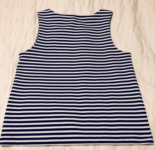 GAP dunkelblau weiß gestreiftes ärmelloses Shirt Tank Top Gr. L - Bild 4 von 13
