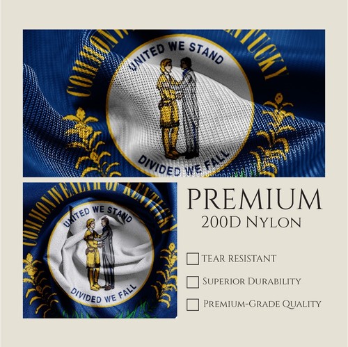 Prom Patriot's Kentucky KY Staatsflagge einlagig umgekehrt bedruckt 200D Nylon - Bild 42 von 66