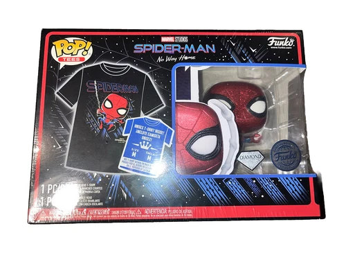 Funko Pop! Paquete de Camiseta Diamante Spider-Man No Way Home (M Mediana) - Especial