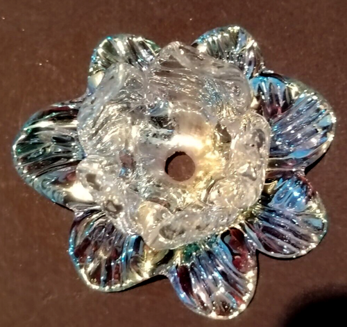 FIORE IN VETRO DI MURANO, MULTICOLORE, FATTO A MANO, Ø 70 mm CON FORO CENTRALE - Foto 2 di 6