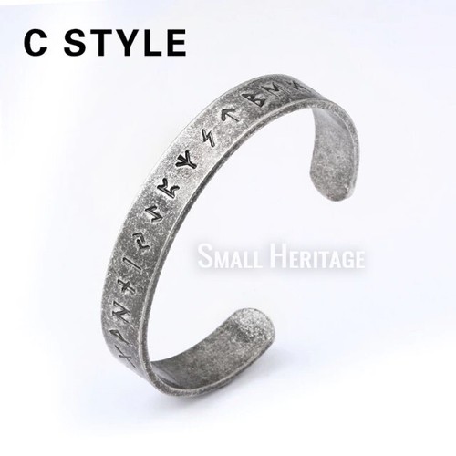 Viking Cuff Bracelet Bangle Stainless Steel Norse Ancient Style Odin Men Women - Picture 5 of 13