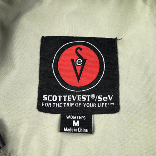 ScotteVest Trench Coat Women Medium Travel Jacket Green Hidden Pockets EDC TEC - Picture 4 of 19